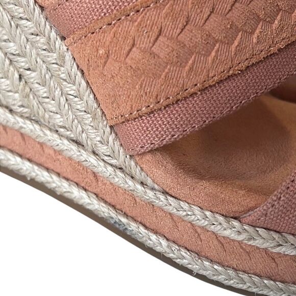 Toms Madelyn Sandy Beige Canvas Braided Espadrille Wedge Sandals Size 7 - Picture 10 of 13